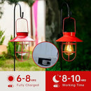 Solar Lights Lantern Lamp with Shepherd Hook, Solar Metal Lanterns, Outdoor Lights Decor,Edison Bulb Lights for Garden ,Outside Decor for Pathways,Patio, Lawn, or Landscaping(Red) by GreenHaven Gardens