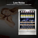 Tylza Dual Zone Wine Fridge, 24 Inch Wine and Beverage Refrigerator Built-in or Freestanding, Wine Beer Fridge Under Counter, Wine Cellar with Stainless Steel and Temperature Memory Function by CozyNest Decor