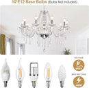 Modern Elegant 10 Lights K9 Crystal Glass Chandelier Silver Pendant Ceiling Lighting European Style for Dining Living Room Bedroom Transparent, 10 E12 Bulbs Required by CozyNest Decor