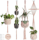 Nook Theory 4-Pack Macrame Plant Hanger - with 8 Ceiling Hooks - Hanging Planter Indoor Outdoor - Hanging Plant Holder - Decorative Bohemian Plant Hangers - Hanging Plants (Pearl) by GreenHaven Gardens