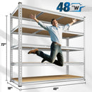 REIBII Garage Shelving, 5 Tier Storage Shelves Load 3000LBS, Adjustable Garage Shelving Heavy Duty, Metal Shelves Unit for Basement, Warehouse, 48" W x 72" H x 18" D, Galvanized by GreenHaven Gardens