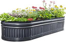 KING BIRD Raised Garden Bed Kit 2025 Upgraded Modular DIY Galvanized Planter Garden Box Outdoor for Gardening, Vegetables, Flowers, Elegant Roman Column Design, 71x24x12 in, Dark Grey by GreenHaven Gardens