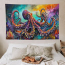 Octopus Tapestry Octopus Tapestries Ocean Navy Coastal Fabric Wall Hanging Aesthetic Space Indoor Outdoor Wall Art Tablecloth Bedspread for Bedroom Dormitory Living Room Home Decor 40"x60" by CozyNest Decor