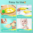 Baby Fruit Food Feeder - Silicone Nibble Tray Combo - Breastmilk Popsicle Mold for Cooling Relief, BPA Free Mesh Feeder for Infant Self Feeding (Robot Green + Pineapple) by TinyTreasures Baby Boutique