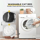 CATISM Cozy Plush Hooded Cat Bed, Indoor/Outdoor, Self-Warming Cave, Removable Washable Non-Slip Bottom by CozyNest Decor