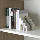 Natural Marble Book Ends for Shelves, Decorative Bookends for Heavy Books, CastleGuard Bookend Book Holder Stopper for Home Office Desk Bookshelf Decoration, Set of 2 (Mist Grey) by CozyNest Decor