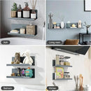 Adhesive Floating Shelves for Wall No Drilling, 12 Inch Acrylic Self Adhesive Shelves, Stick on Shelves, Dorm Wall Shelf, for Bathroom, Kitchen, Bedroom, Office, Gaming Room, Gray by CozyNest Decor