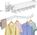 Clothes Drying Rack Wall Mounted Foldable, Retractable & Collapsible(Tri-Fold) Space-Saving Laundry Drying Rack for Indoor & Outdoor Use - Laundry Rooms, Bathroom & Balconies (White) by CozyNest Decor