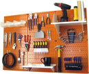 Wall Control Pegboard Organizer 4 ft. Metal Pegboard Standard Tool Storage Kit with Orange Toolboard and White Accessories by GreenHaven Gardens