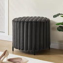 Furniliving Modern Round Ottoman, Large Size Bedroom Ottoman Footstool Round Ottomans Stool for Living Room, Bedroom, Makeup Room, Black, Faux Fur by CozyNest Decor