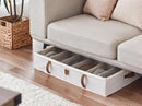 StorageWorks Shoe Organizer Under Bed for Closet, 2-Pack Ultra-thick Fabric Shoe Storage Containers with Bottom Support and Adjustable Dividers, Fits up to 24 Pairs, Beige by CozyNest Decor