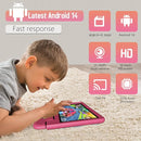 Tablet for Kids Age 3-12 10.1 inch Android 14 6000mAh 8GB RAM+64GB ROM(Expandable to 1TB Kids Tablet WiFi6 Google Kids Space Parental Control 1280 * 800 HD Screen (Pink) by TinyTreasures Baby Boutique