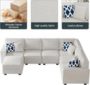 L Lengend Vansen Modular Sectional Sofa U Shaped Couch with Ottoman Modern Reversible Corner Sectional Couch for Living Room (Cream, U Shaped Sofa-2) by CozyNest Decor