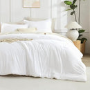 Litanika White Comforter Set Queen Size, 3 Pieces Lightweight Solid Bedding Comforter Set, All Season Fluffy Bed Set (90x90In Comforter & 2 Pillowcases) by CozyNest Decor