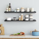 Picture Ledge Shelf for Wall, 36 inch Solid Pine Wood Nursery Book Shelves 2 Packs, Floating Ledge Shelves for Kids' Room Bedroom Bathroom Living Room Photo Frames Office Nursey Wall Decor, Black by TinyTreasures Baby Boutique