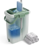 JOYMOOP Mop and Bucket Set - Mops for Floor Cleaning & Wall Cleaner with Long Handle, Include 5 Microfiber Mop Pads - Green Bucket (X-Large) by CozyNest Decor