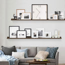 Forbena Rustic Wood Wall Shelves for Living Room Set of 4, 36 Inch Long Floating Shelves with Lip, Large Farmhouse Wooden Picture Ledge Shelf for Bedroom Office Hallway Photo Frames (Dark Brown) by TinyTreasures Baby Boutique