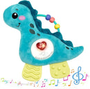 Baby Musical Activity Soft Toys with Sound & Light, Sensory Toys for Infant Developmental with Teether, Rattle and Textures, Soft Plush Toy for Newborn Gift 6 to 12 Months (Blue Dinosaur) by TinyTreasures Baby Boutique