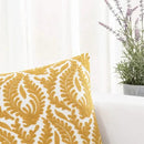 HWY 50 Mustard Yellow Decorative Throw Pillow Covers 18x18 Inch (1 Piece), Embroidered Cotton Farmhouse Cushion Cover Pillow Case for Sofa Couch Living Room Bed Bedroon, Floral Branches by CozyNest Decor