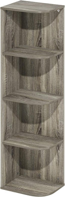 Furinno Pasir 4-Tier Corner Open Shelf Bookcase, French Oak by TinyTreasures Baby Boutique