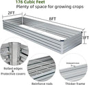 2 Pack 8x2x1FT Galvanized Raised Garden Beds Kit Outdoor Metal Gardening Planter Box for Vegetable Elevated Flower Herbs,Silver by GreenHaven Gardens