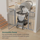 Cumbor 29.7"-51.5" Extra Wide Baby Gate for Stairs, Mom's Choice Awards Winner-Dog Gates for Doorways, Pressure Mounted Walk Through Pet Gate Indoor, Safety Auto-Close Child Gate for Kids, Gray by TinyTreasures Baby Boutique