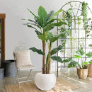13.5 H x 17" Dia (12" Pot Opening) Round Fiberstone Planter with Drainage Hole, White, Indoor/Outdoor Large Plant Pot for Home Patio Garden, Ideal for Large Plants by GreenHaven Gardens