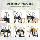 Freestanding Garden Hose Reel Holds 150 Ft Hose, Metal Garden Hose Holder for Outdoor, Garden Stand Rack for Water Pipe Organizer Storage, Black by GreenHaven Gardens