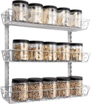 SWOMMOLY Adjustable Wall Mount Spice Rack, 3-Tier Dual-use (Multi-use) Organizer, Silver by CozyNest Decor