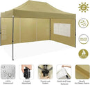 COBIZI 10x15 Heavy Duty Pop up Canopy Tent with 4 sidewalls Commercial Outdoor Canopy Wedding Party Tents for Wedding All Season Wind & Waterproof Gazebo with Carry Bag, Khaki(Frame Thickened) by GreenHaven Gardens