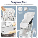 5 in 1 Baby High Chair Swings for Infants Foldable Rocking 8 Level Height Adjustment Eco Friendly Washable PU Cushion(White) by TinyTreasures Baby Boutique