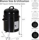 Sophia & William 17" Vertical Charcoal Smoker Grills with Two-Tier Grates, Heavy-Duty Integral Chamber and Tunnel Ventilation System for BBQ, Patio, Outdoor Camping(Black) by GreenHaven Gardens