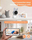 ARENTI 4MP 2.4G&5G WiFi Baby Monitor with 2 Cameras and Audio, Night Light, Auto Traking, Cry&Motion Detection, Temperature Sensor, App Control by TinyTreasures Baby Boutique