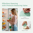 Momcozy Glass Breast Milk Pitcher Lid, Leak Proof with Thickened Silicone Seal, Easy-Open Design with Pressure Release Valve, Dishwasher Safe and Food Grade Caps-1 Pack, Green by TinyTreasures Baby Boutique
