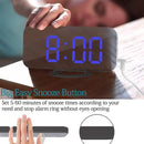 Digital Alarm Clock,Mirror Surface LED Electronic Clocks,with USB Charger,Snooze Model, Auto/Custom Brightness,for Office Table Bedroom Nightstand(Black-Blue) by CozyNest Decor