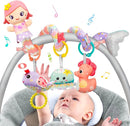 Car Seat Toys for Babies 0-6 Months Boy Girl Carseat Toys Hanging Spiral Stroller Toy, Infant Toy 0-6 Months Baby Newborn 0 3 Month Brain Development with Music Teether Rattle by TinyTreasures Baby Boutique