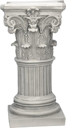 Design Toscano Corinthian Pedestal Column Plant Stand, Medium 29 Inch Tall, Cast Stone Resin, Antique Stone Finish by GreenHaven Gardens