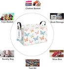 Rectangular Folding Laundry Basket,waterproof Canvas Basket,gift basket,Suitable for children's room,Office,Clothes,Toys Storage(Colorful butterfly) by TinyTreasures Baby Boutique