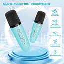 YLL Mini Karaoke Machine for Kids, Portable Bluetooth Speaker with 2 Wireless Microphones, Most Popular Birthday Toys Gifts for Boys Girls 3 4 5 6 7 8 9 10 11 12 + Year Old Party Family School(Blue) by TinyTreasures Baby Boutique