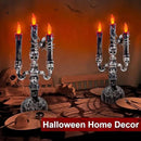 TURNMEON 2 Pack Halloween Candles Halloween Decorations LED Flame Less Candelabra 3-Flickering Lamp Light Up Battery Operated Candles Holder Spider Decor Indoor Table Home Haunted Party by CozyNest Decor