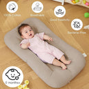 Baby Lounger for Newborn, Bionic Design Baby Lounger, Soft Organic Cotton Breathable Lounger for Infants 0-18 Months (Apricot) by TinyTreasures Baby Boutique