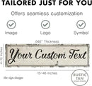 Rustic Custom Metal Sign - Custom Sign for Indoor or Outdoor Use (Rustic Tan Double Border, 15 inches x 4 inches) by CozyNest Decor