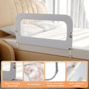 Bed Guard Rail for Toddlers - 47inch Foldable & Adjustable Height Baby Bed Safety Side Rails - Large Toddler Crib Railing Guard for Twin, Bunk, Full Size, Queen & King, Full Size Bed Grey by TinyTreasures Baby Boutique