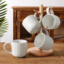 famiware Coffee Mugs Set of 4, Starlight 11 oz Mug Cup Set with Handle for Coffee, Tea, Cocoa, Milk - Ceramic Stoneware Mug Set, Matte White by CozyNest Decor