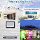 CLY Solar LED Flood Light Outdoor RGBCW Color Changing Floodlight with RF Remote, RGB 2700K 6500K Dimmable,16.4ft Cable IP66 Waterproof Solar Powered Security Light for Garden Tree Christmas Party by GreenHaven Gardens