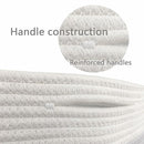 COMFY-HOMI 3 Pack Medium Cotton Rope Basket with Handles for Shelves, Dog Toy, Baby, Gift Organizing, Handwoven Craft - New Generation 13.5" x 11" x 9.5" (Navy Blue) by TinyTreasures Baby Boutique
