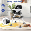 HONEY JOY 8 in 1 Baby High Chair, Convertible Highchair for Babies and Toddlers/Table and Chair Set/Building Block Table/Booster Seat/Stool/Toddler Chair with Safety Harness (Black) by TinyTreasures Baby Boutique