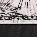 CAMILSON Outdoor Rug, 5x7 Medallion White Black Modern Area Rugs for Indoor and Outdoor Patios, Kitchen and Hallway Mats, Washable Porch Deck Outside Carpet (Medallion White, 5 x 7) by GreenHaven Gardens