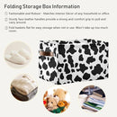 Black White Cow Skin Print Storage Basket Cube Storage Bins Organizer Bag Collapsible Closet Shelf Baskets with handle for Baby Cloth Pet Toy Book 14.2×10.2×8.3 IN by TinyTreasures Baby Boutique