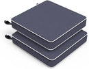 LVTXIII Patio Chair Cushions 22"x22"x3", Water-Repellent Outdoor Seat Cushions for Patio Furniture, Square Chair Pads with Ties for Home Garden Decoration, Set of 2, Textured Navy by GreenHaven Gardens